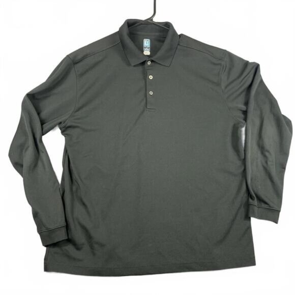 Other - PGA Tour Mens Size L Airflu Long Sleeve Polo Shirt Black